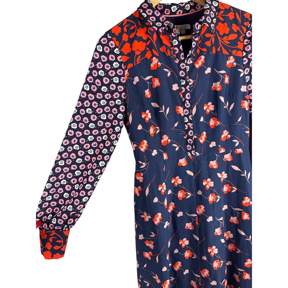 Boden Sybil Midi Shirt Dress Navy Wildflower Size 2R - Picture 10 of 10
